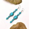 Turquoise Gemstone : 925 Sterling Silver Handmade Long Earring's Jewelry