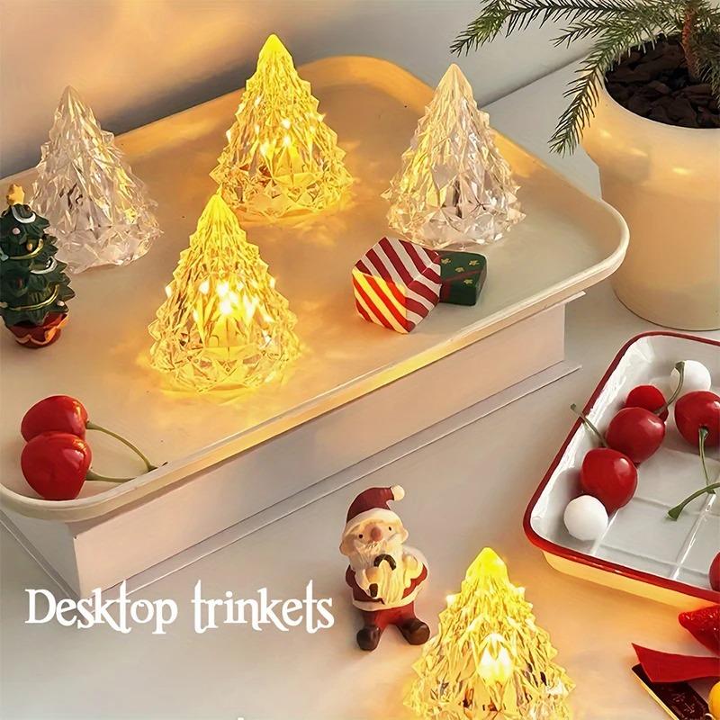 Crystal Iceberg LED Night Light Acrylic Mountain Table Lamp Warm Glow Bedside Atmosphere Light for Bedroom Decor Holiday Gift