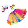 Children Colorful Skirt Cute Cartoon Costume Set Girl Ballet Skirt with Hair Clip Headband Colorful Free Size