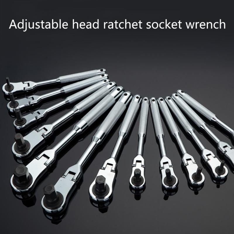 2 In 1 Flexible Head Ratchet Wrench Ratcheting Combination Wrench Torques Socket Nut Spanners Hand Repair Tool