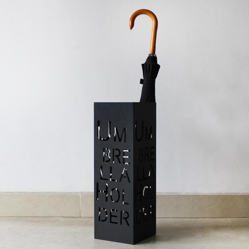 Stylish Wrought Iron Umbrella Stand – Creative Letter Design for Office Foyer Home Decor