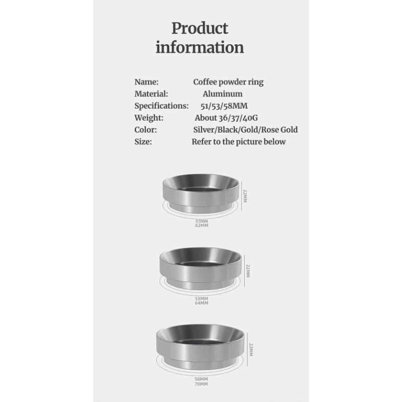 Kaffee-Fängerring, Anti-Fliegen-Pulverring, Mahlwerk-Fängerring, 51 mm, 53 mm, 58 mm, Kaffee-Grifftuch, Pulver-Dosierring, Kaffee-Werkzeuge