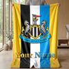 Coperta in Flanella Personalizzata con Nome Testo Newcastle United FC Logo Calcio Coperta in Pile Personalizzata Regalo Speciale per Divano Camera da Letto Casa