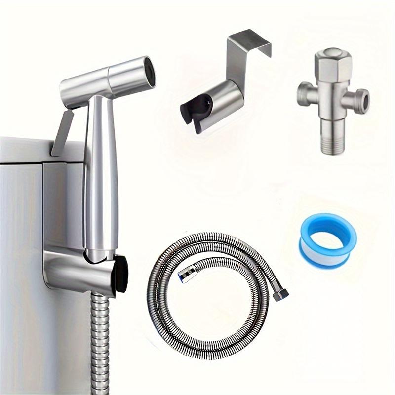 304 High-Pressure Toilet Bidet Sprayer Set with Faucet and Nozzle