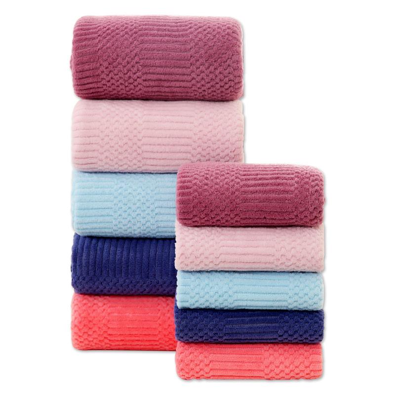 Adults Perfect for Daily Use Thick Coral Fleece Bath Towel Set Popular Soft and Absorbent Towels