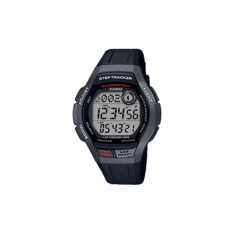 

Casio YOUTH series-Disc digital display 100 meters waterproof quartz movement resin strap Japanese and Korean watch 49.3mm men s watch WS-2000H-1A серебряный