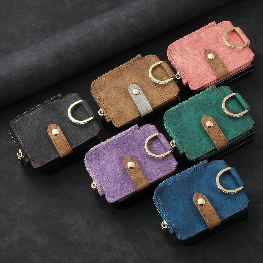 

For Motorola Razr 50 Ultra Mooto Razr40 Phone Case Phone Case Card Slot Holder Wallet Purse Ring PU Leather Shockproof Cover For MotoRazr 50Ultra зелений