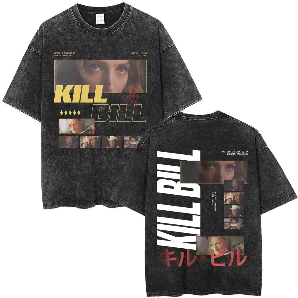 Hattori Hanzo ČERVENÉ Meče a Sushi Kill Bill Okinawa Japonsko Tarantino Vintage Prané Trička Pánské Dámské Ležérní Retro Streetwear