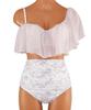 Swimwear Bikini Lightweight and Comfortable To Ruffled Wire Pink [Sanai Paradise] Set, Wear, [Easy-to-wear Swimsuit] One-shoulder Bikini,