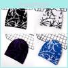 Fashion Knit Cap With Lightning Pattern For Streetwear Fans And Fall Season