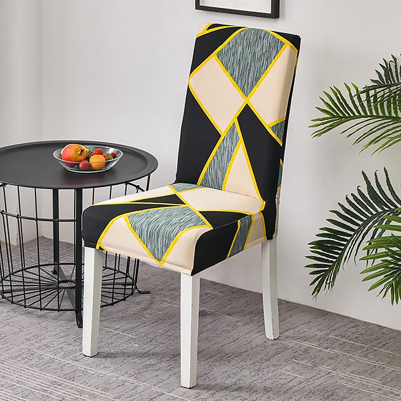 Dining Room Chair Covers Set, Stretch Printed Parsons Chair Slipcovers Spandex Removable Washable Kitchen Chair Protector Cover for Dining Room, Hotel