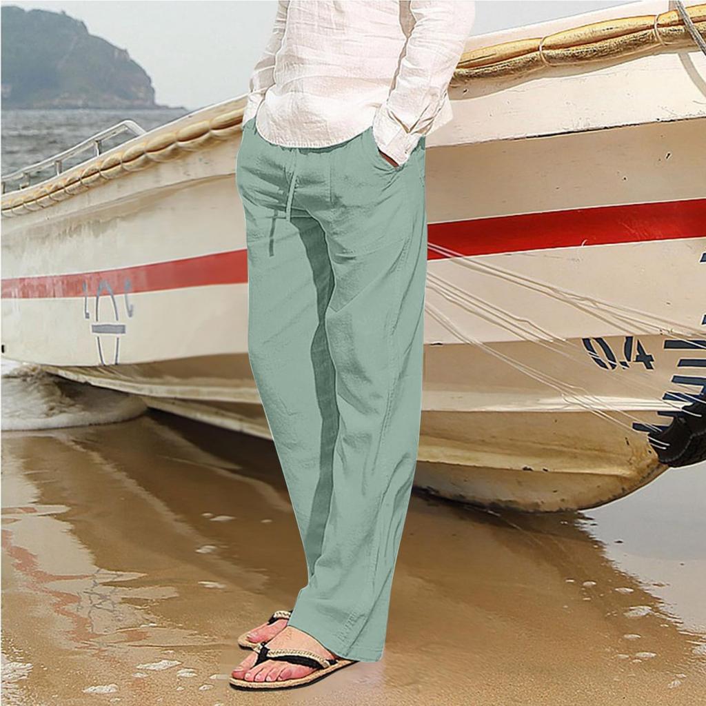 Men's Casual Loose Drawstring Straight Summer Beach Yoga Pants