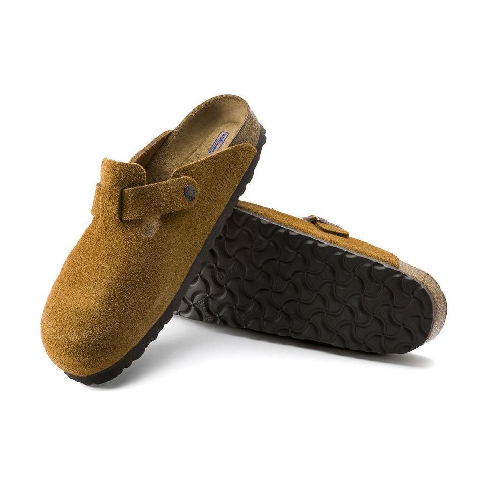 Birkenstock Boston Soft Footbed Suede Leather Narrow Mink Unisex Sneakers Brown 1009543