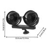 USB 12/24V Auto Ventilation Fan Doubl Head Car Suction Cup Fan 360 Degree Rotation Adjustable 3 Speeds Car Electrical Appliances