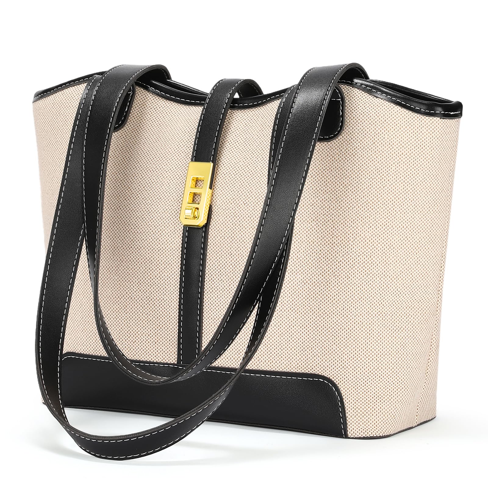 

Tote Canvas Shoulder Large Simple Canvas Stylish for Commuting to Work or School [SENDEFN] Women s Bag, Bag, Capacity, Tote, Popular, чорний