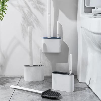 Toilettenbürstenset zum Aufhängen an der Wand, mit Abflusshalter, Silikon, TPR-Nylon, 2 Borsten, Kopf für Bodenreinigungswerkzeuge, Badezimmerzubehör