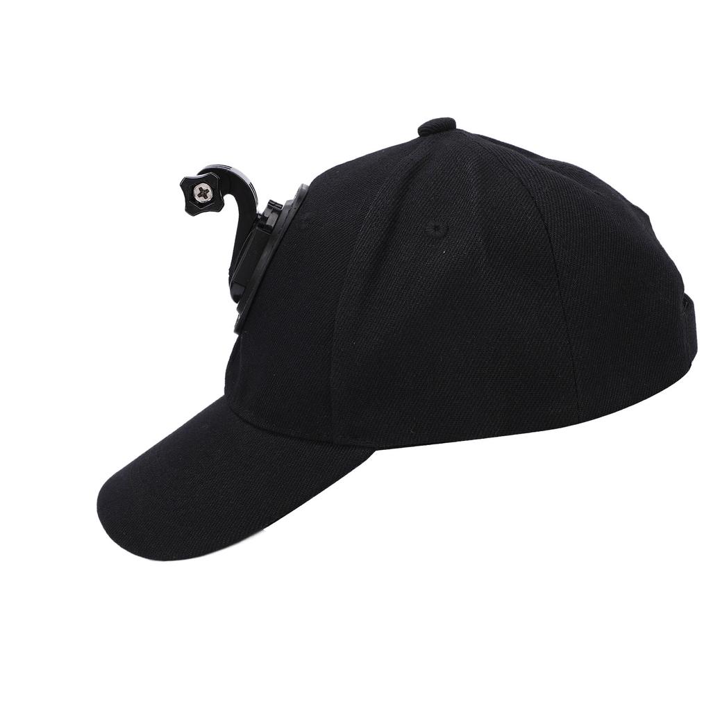 Action Camera Mount Hat Lightweight Baseball Hat with Camera Mount for Outdoor Sports Travel Hiking Black