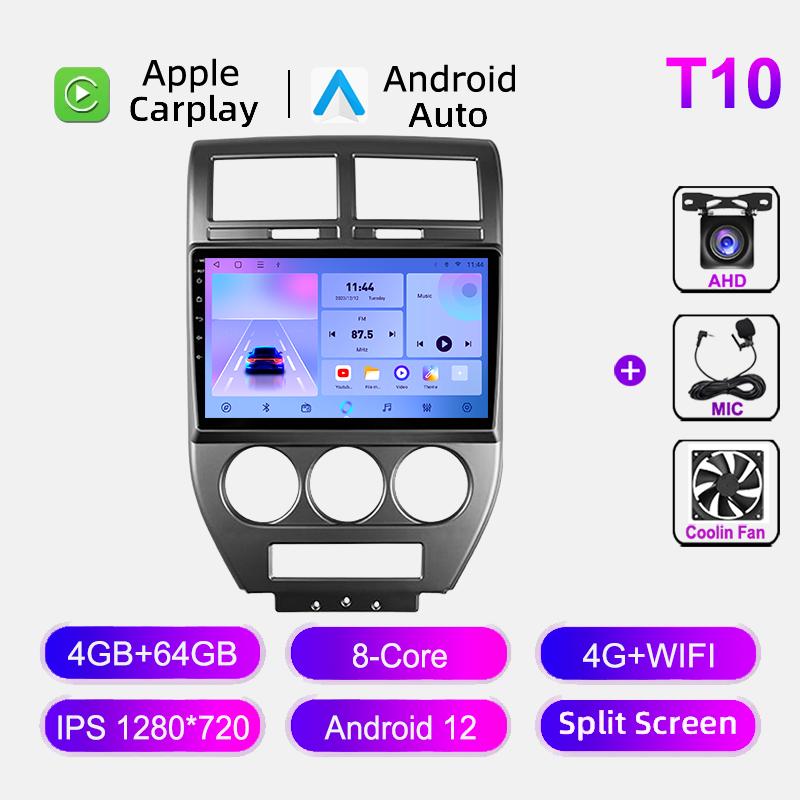 Car Multimedia Player for Jeep Compass MK Patriot 2006-2010 Android Radio 2 Din Stereo Screen GPS Navigation Head Unit Carplay