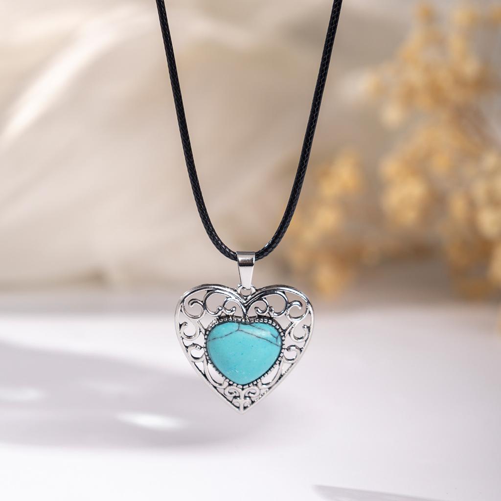 Natural crystal pendant, pink crystal, Dongling, hollowed out heart-shaped necklace, jewelry,Christmas gift, Stocking stuffers, Valentine's Day gift