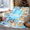 Bluey Pattern Blanket for Home Decoration, Bed, Sofa, Car Travel, Camping, Suitable for All Seasons, Birthday Christmas Gift