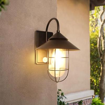 KAWELL Motion Sensor Porch Light, Outdoor, Retro Wall Light, Security Light, Garden Light, Weatherproof, Wall-Mounted, E26 Base, Max 60W, Glass Cover,