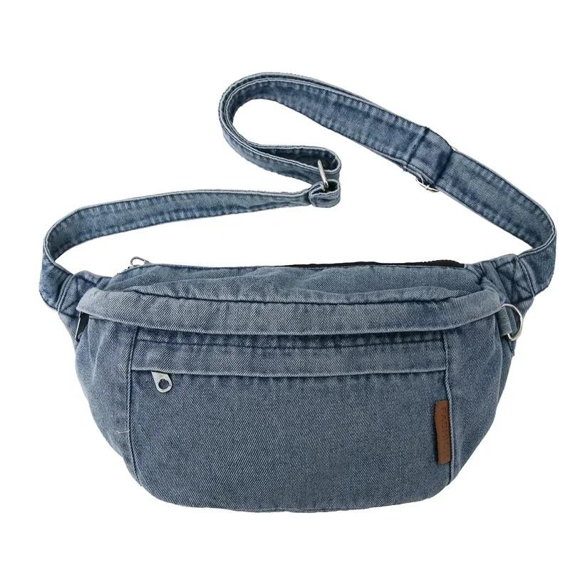 Nuovo Filo da Cucito Cerniera in Denim Marsupi da Donna Borse a Spalla Neutre Ccise Borse a Tracolla per Giovani Femminili Marca 2026