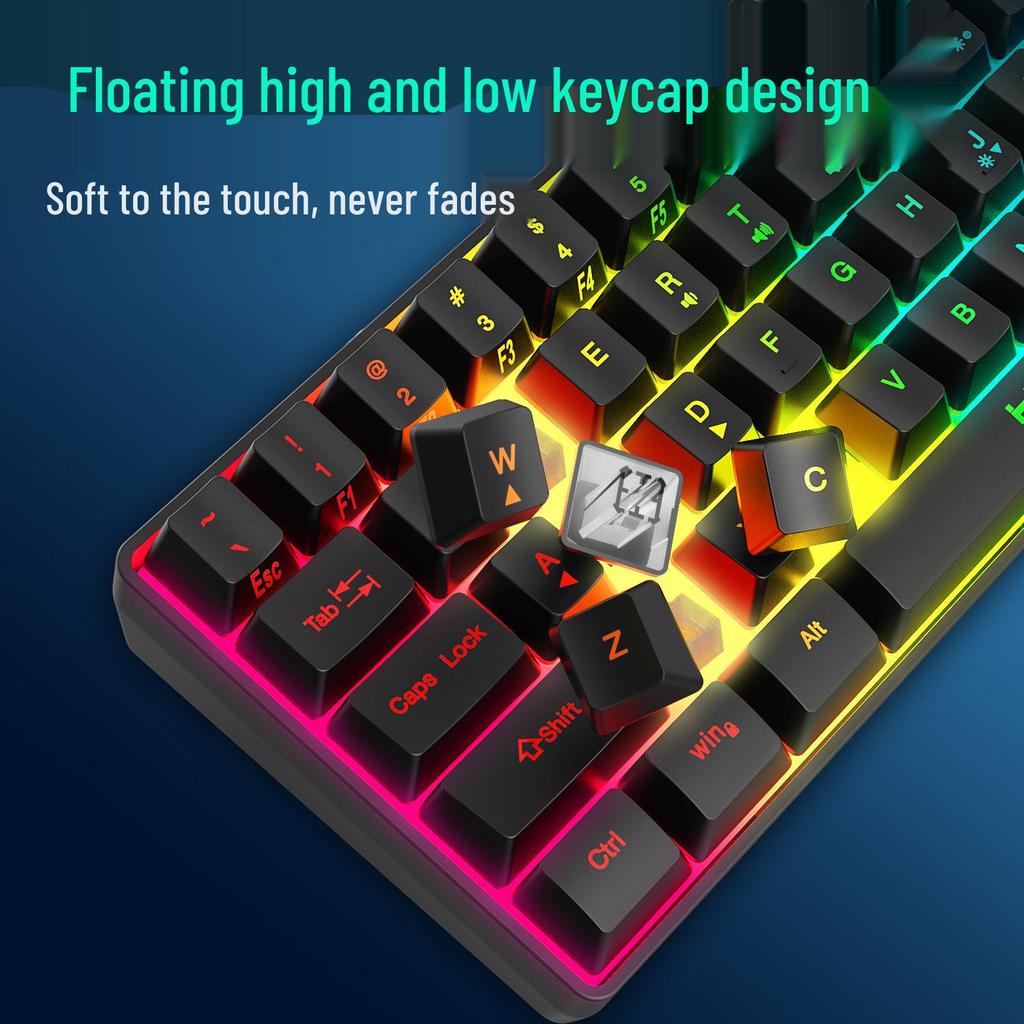 K401 Wireless RGB Mechanical-Feel 61-Key Rechargeable Gaming & Office Keyboard.