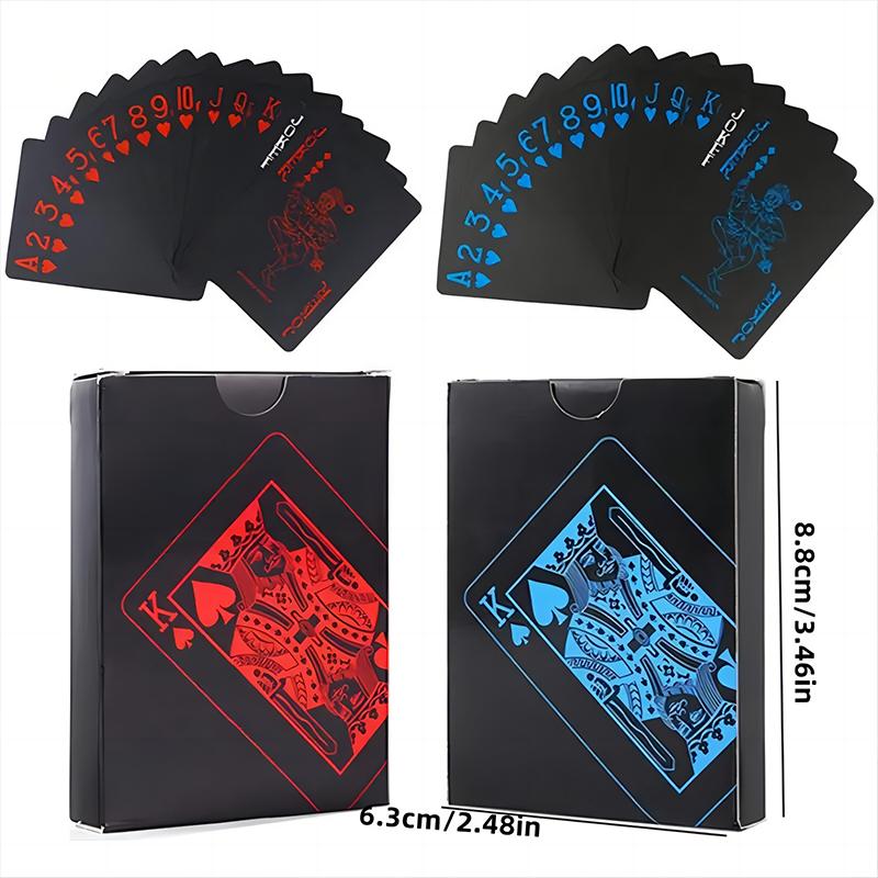 Black Gold Playing Card Poker Game Deck Blue Silver Poker Suit Plastic Magic Water Repellent Deck of Card Magic Water Gift Collection