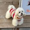 Dog fleece clothes autumn and winter rainbow candy striped than bear cat teddy small dog warm pet vest