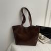 Classic Leather Tote Bag with Top Handle Large Capacity Everyday Fashion Shoulder Bag for Women
