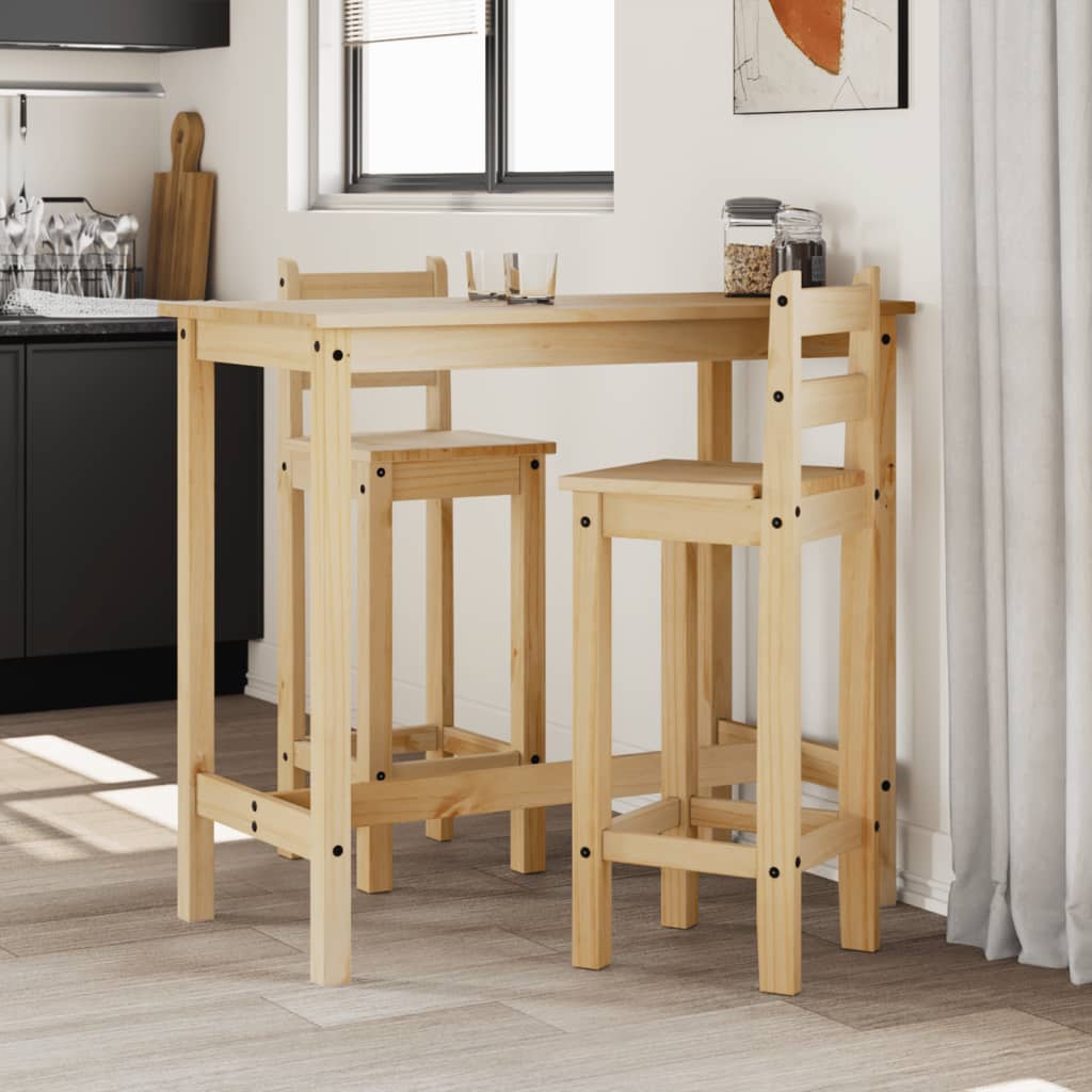 3 Piece Bar Set Solid Pine Wood