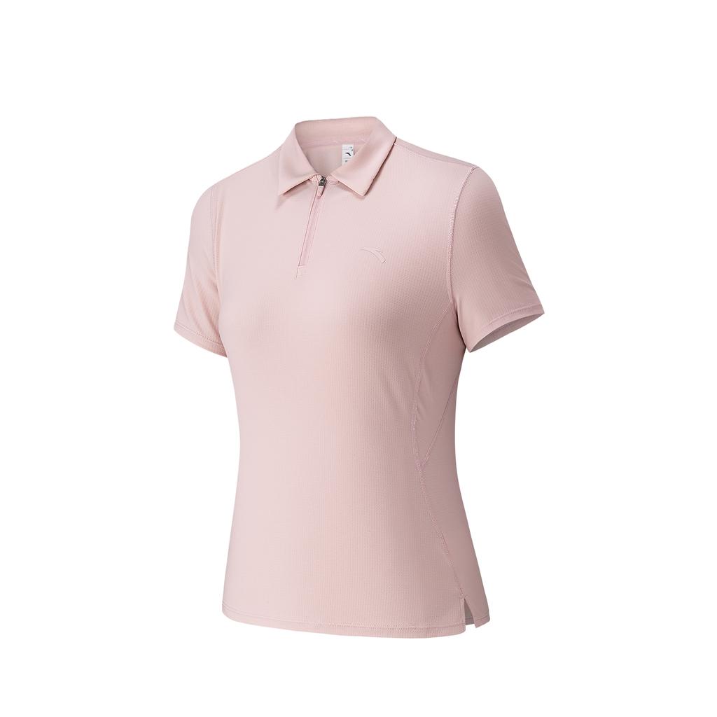 Anta Training Quick-Dry UV Protection Polo Shirt Summer T-Shirt Women tops Soft-Pink 962627110-3