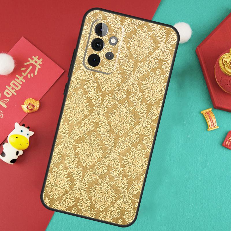 

Gold Floral Pattern Case For Samsung Galaxy A16 A26 A36 A56 A15 A35 A55 A14 A34 A54 A12 A32 A52 A13 A33 A53 A17 Samsung A16