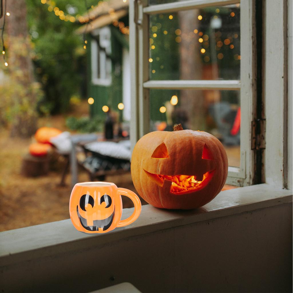 Pumpkin Face Ceramic Mug Creative Pumpkin Coffee Cup Decorative Water Cup Perfect for Home Office Halloween