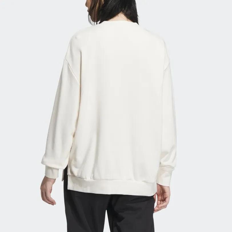 Adidas Originals Sweatshirts Women's White Crew Neck Moderate Regular (Unisex) Sweatshirts IK8662