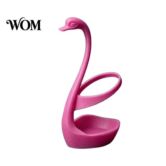 Decorative Toothbrush Stand 3D Printed Swan Holder, Bathroom Organizer with Hollow Water-Draining Design, Black White Stable Dual Color, Widened Base,