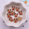 30pcs Resin Mini Colorful Painted Christmas Snowman Tree Santa Claus Deer Snowflower Bow Flatback Figurines DIY Scrapbook Crafts