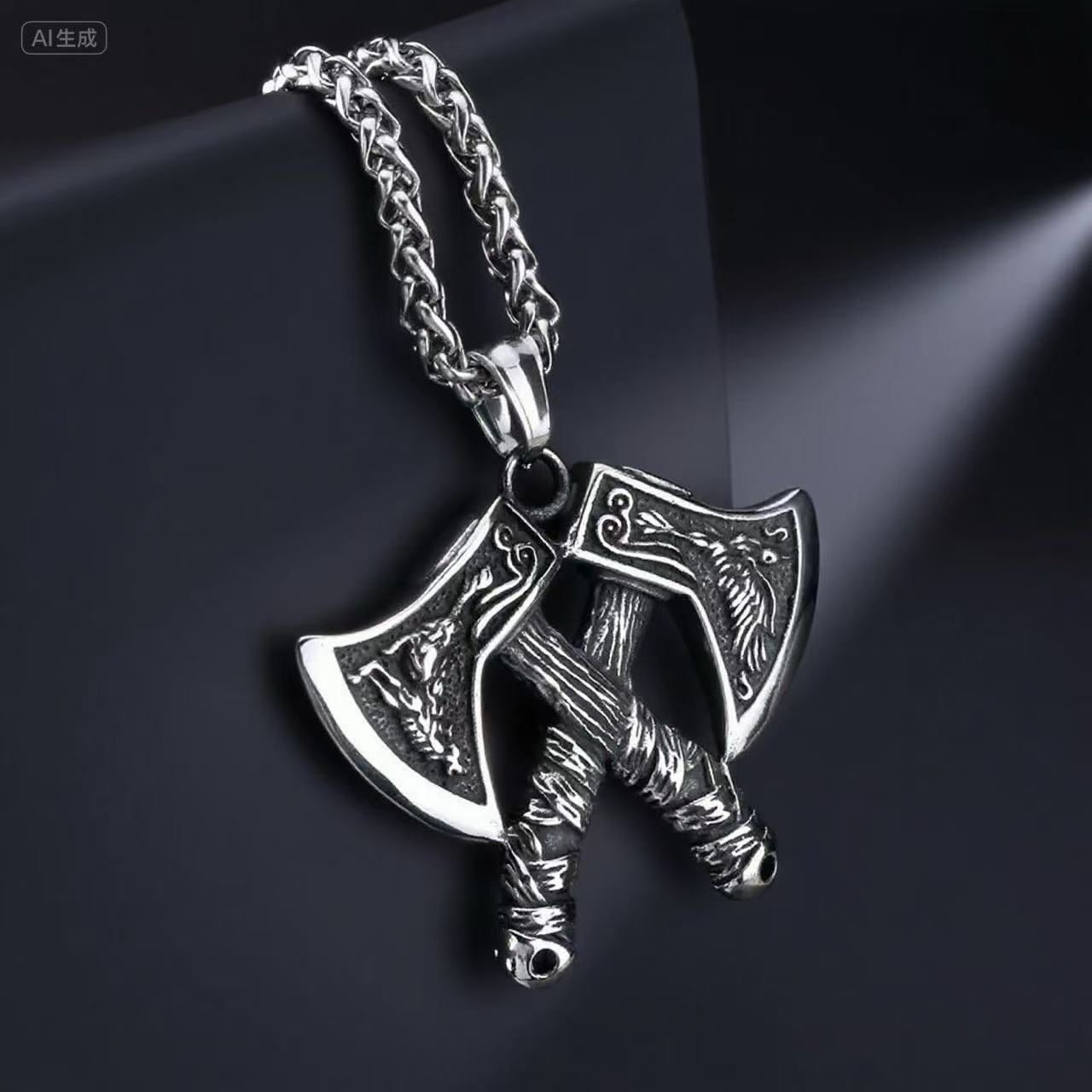 

Нержавеющая сталь 316L Подвеска-топор на цепочке Ожерелье Для мужчин Ювелирный аксессуар Подарочная коробка