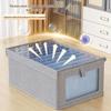 Oxford Cloth Wardrobe Storage Box with Lid and Transparent Window