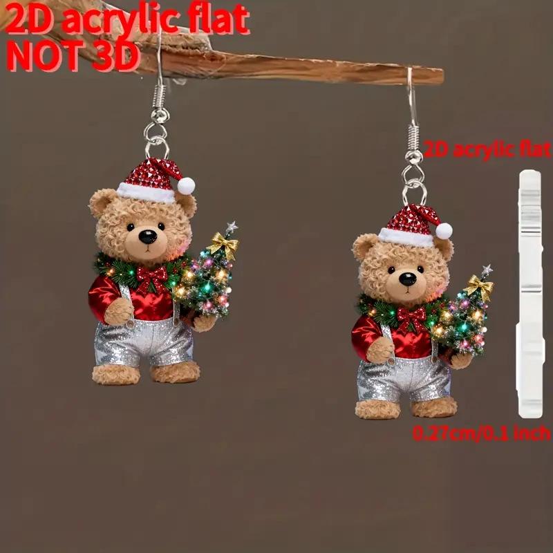 Cross-Border Christmas Cartoon Bear Acrylic Earrings