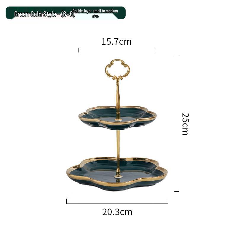 

Керамическая фруктовница RuHan с цветами сливы, двухъярусная