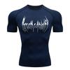 Compressed Long Sleeved Shirt, Black Fitness T-shirt, Men's Muscle Quick Drying Fitness Clothing, Sun Protection Sports, Close Fitting