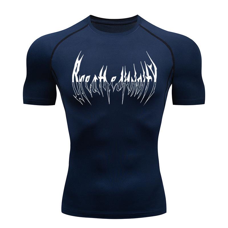 Compressed Long Sleeved Shirt, Black Fitness T-shirt, Men's Muscle Quick Drying Fitness Clothing, Sun Protection Sports, Close Fitting