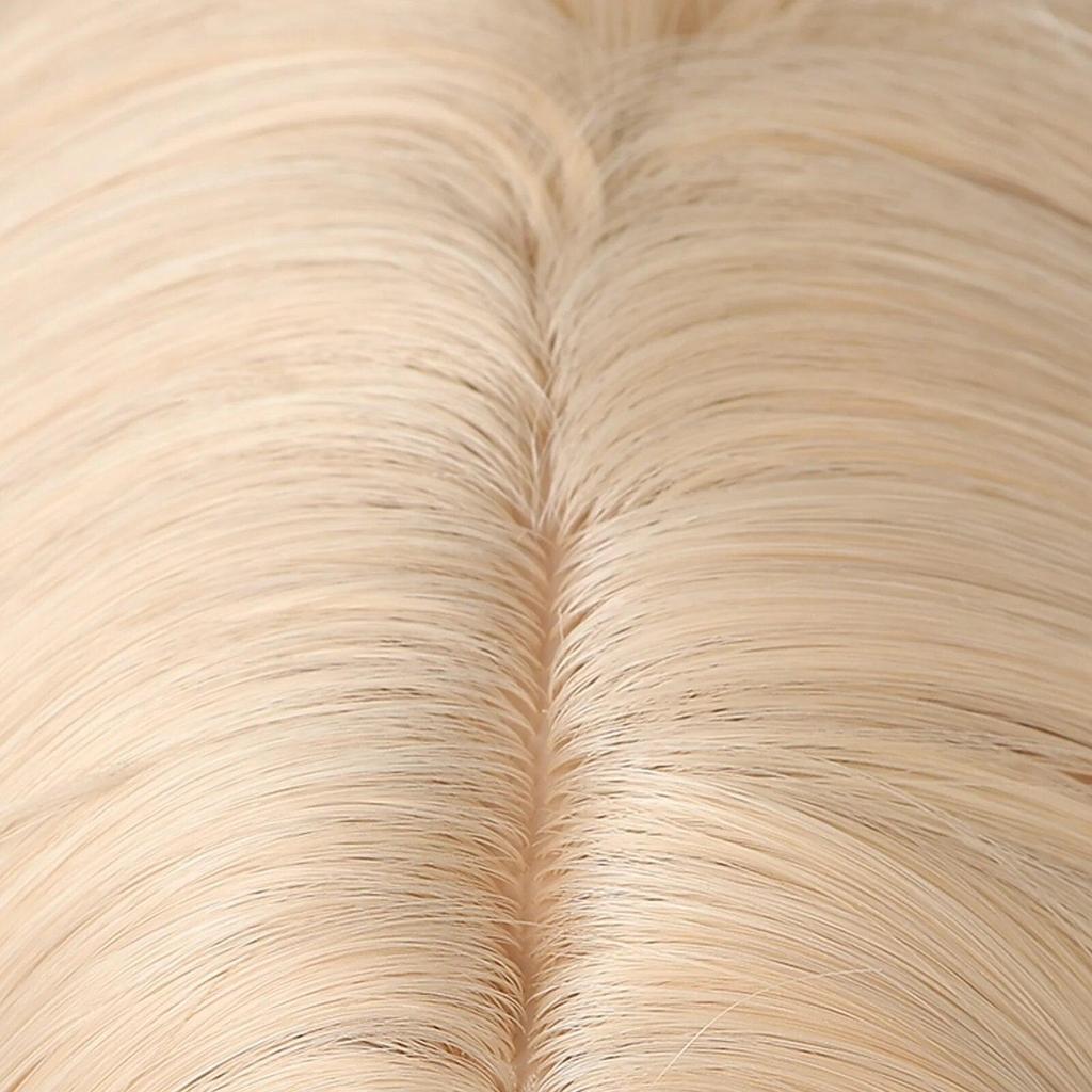 LOUIS FERRE Blonde Middle Part Synthetic Wigs for Women Girls Long Straight Natural Hair Daily Cosplay Heat Resistant Fiber Wigs
