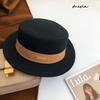 New Autumn and Winter White French Woolen Flat Hat Female British Retro Flat Edge Versatile Top Hat Flat Hat Male