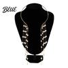 Corrosion-resistant Jewelry Long Tassel Metal Open Choker Star Imitation Pearl