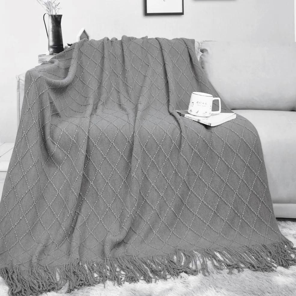 130x230cm Blankets Sofa Throw Blanket with Tassels Knitted Thread Blanket for Sofa Winter Warm Nordic Soft Towel Bed Tapestry