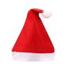 Christmas Santa Hats Comfortable Non-Woven Fluffy White Pom Pom Kids Adult Fit for Home Xmas Gatherings