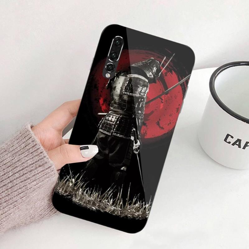 

Чехол для телефона с маской японского самурая Oni для Huawei P50 P40 P30 P20 Pro Mate 40 30 20 Pro Nova 9 8 7 ПК, стеклянный чехол для телефона Huawei Nova7 Pro