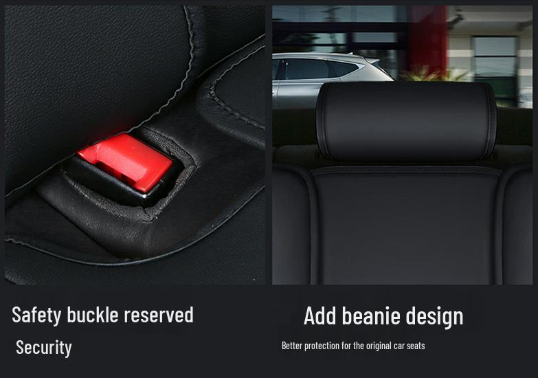 Universal Leather Car Seat Cushion - Five-Seater, Four Seasons, Full Coverage, Comfortable Style.
